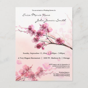 Invitation Wedding shower d'Hibiscus rose aquarelle