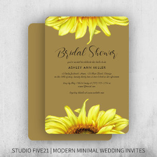 Invitation Wedding shower d'or de tournesol écossais