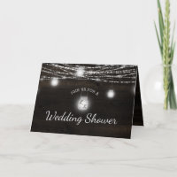 Wedding shower du couple de bois foncé rustique Oa