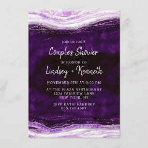 Invitation Wedding shower du couple de tranchées de géode Amé