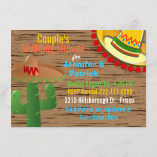 Invitation Wedding shower du couple mexicain à thème coloré