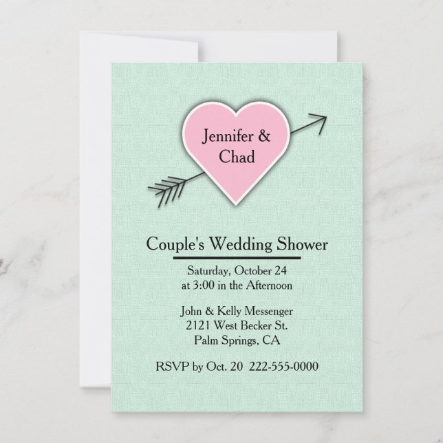 Invitation Wedding shower du couple Mint Green (Devant)
