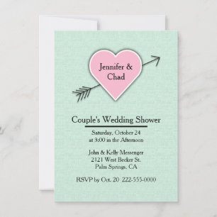 Invitation Wedding shower du couple Mint Green