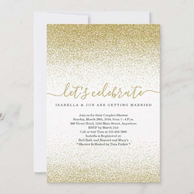 Invitation Wedding shower du couple Parties scinti (Devant)