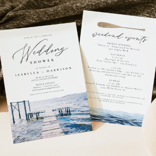 Invitation Wedding shower du lac Watercolor Lakeside
