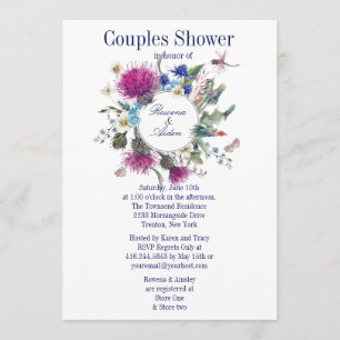Invitation Wedding shower écossais de chardon Floral Couples