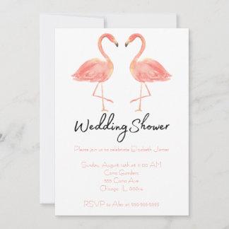 Invitation Wedding shower Flamant rose
