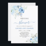 Invitation Wedding shower Floral Bleu<br><div class="desc">Invitation Wedding shower Floral Bleu</div>