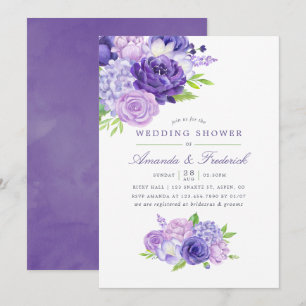 Invitation Wedding shower floral ultra violet