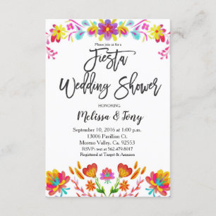 Invitation Wedding shower Florale mexicaine