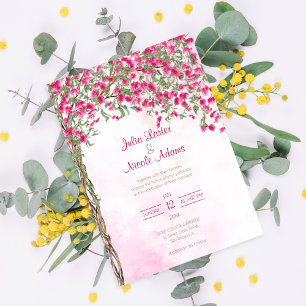 Invitation Wedding shower forestier tropical des Bougainvilli