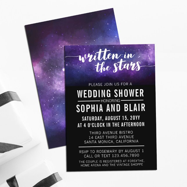 Invitation Wedding shower Galaxy | Écrit Dans Les Étoiles (Créateur téléchargé)