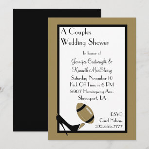 Invitation Wedding shower Gold & Black Football