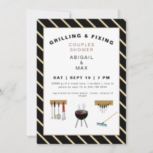 Invitation Wedding shower II pour les couples de grillage et 