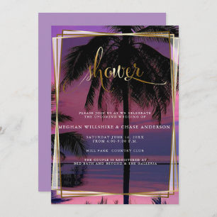 Invitation Wedding shower   Mariage nocturne tropicale exotiq