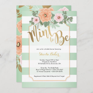 Invitation Wedding shower Mint & Gold - Mint to Be
