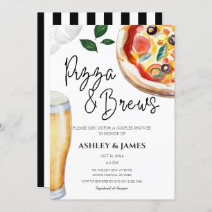 Invitation Wedding shower nuptiale des couples de pizza et de