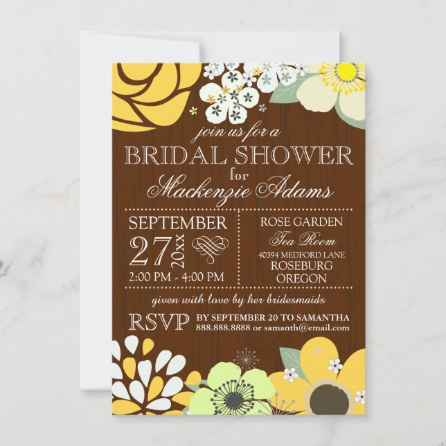 Invitation Wedding shower nuptiale Sun Flower (Devant)