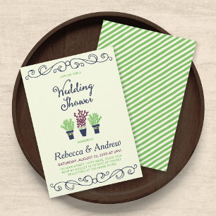 Invitation Wedding shower Plante à pots verts