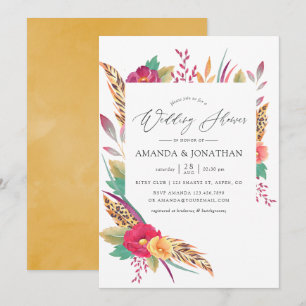 Invitation Wedding shower Safari Aquarelle