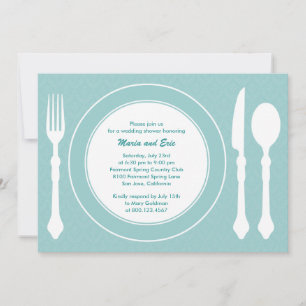 Invitation Wedding shower Tabletop raffinée Turquo