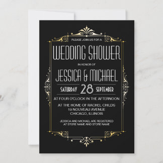 Invitation Wedding shower thématique des années 20 | Style Ar