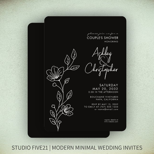 Invitation Wedding shower urbain Black Onyx (Créateur téléchargé)