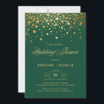 Invitation Wedding shower vert Faux Gold Foil Confetti Dots<br><div class="desc">Invités Invitations à votre événement avec cette invitation wedding shower personnalisable. Il comporte des points de confetti en feuille d'or imitation sur un arrière - plan vert. Personnalisez en ajoutant vos détails. Elles sont idéales pour n'importe quel thème ou saison mariage. Des éléments correspondants sont disponibles.</div>