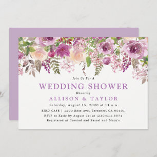 Invitation Wedding shower violet violet violet de lavande vio