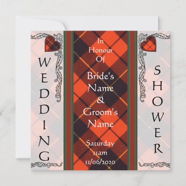 Invitation Wedding shower - Wallace Tartan (Devant)