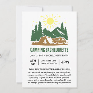 Invitation Week-End Au Lac Bachelorette Voyage Camping