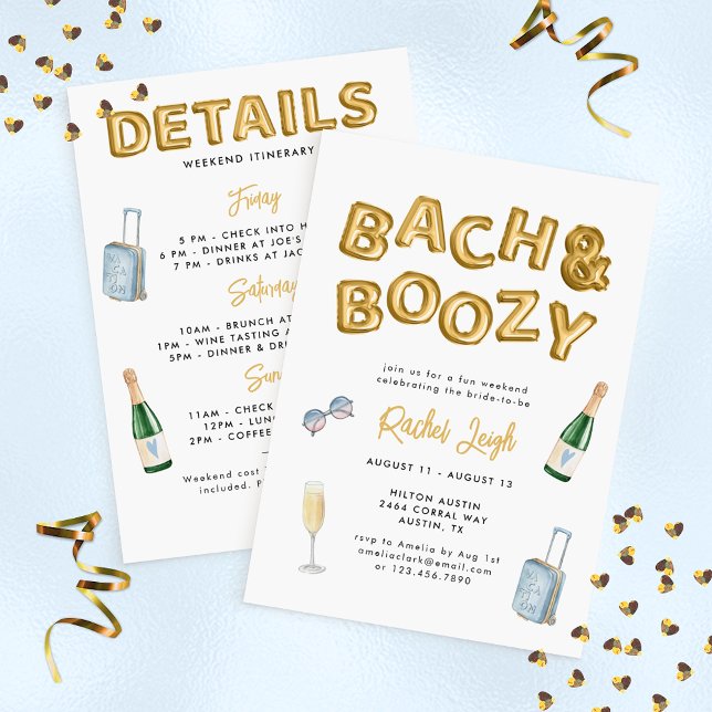 Invitation Week-end Bach & Boozy Bachelorette (Créateur téléchargé)