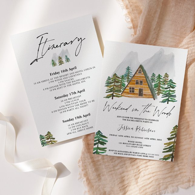 Invitation Week-end dans le bois enterrement de vie de jeune  (Créateur téléchargé)