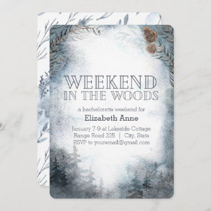 Invitation Week-end dans les bois Bachelorette d'hiver