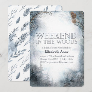 Invitation Week-end dans les bois Bachelorte d'hiver