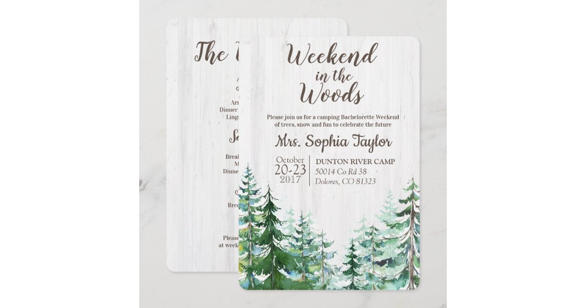 Invitations Week Invitation Week-end dans l'invitation de Bachelorette en bois | Zazzle.fr