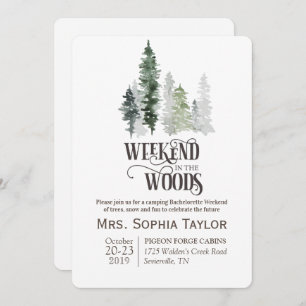 Invitation Week-end dans l'invitation de Woods