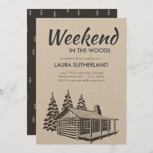 Invitation Week-end dans l'invitation de Woods Party