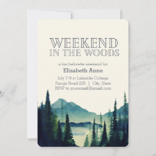 Invitation Week-end dans l'invitation de Woods Party