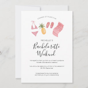 Invitation Week-end de Bachelorette aquarelle Changement de p