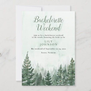 Invitation Week-end de Bachelorette au camp forestier rustiqu