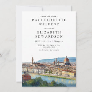 Invitation Week-end de Bachelorette en aquarelle sur la skyli