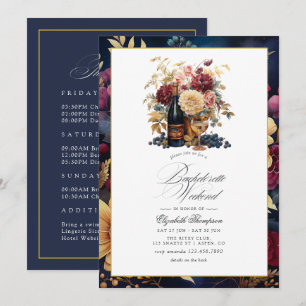 Invitation Week-end de Bachelorette en Bourgogne, Or et Marin