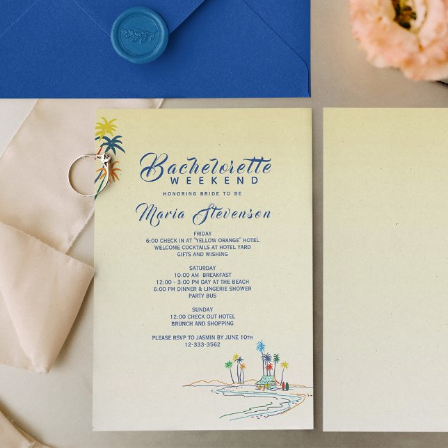 Invitation Week-end de Bachelorette Tropicale (Créateur téléchargé)