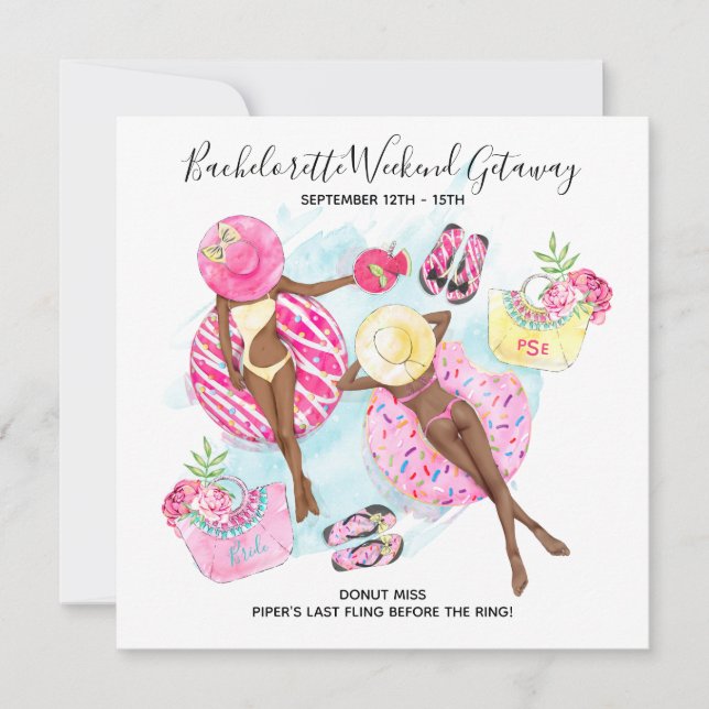 Invitation Week-end de Beach entre filles pour Enterrement de (Devant)