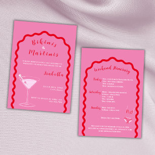Invitation Week-End De Bikinis Et Martinis Rose Bachelorette