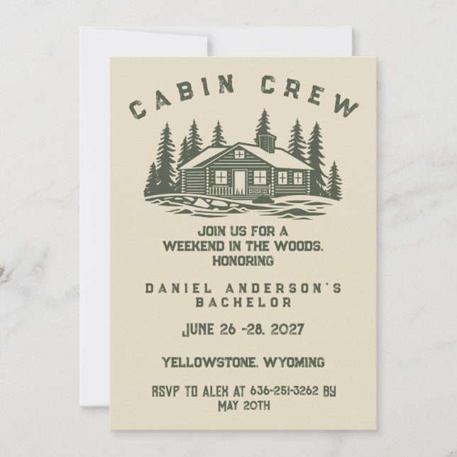 Invitation Week-end de camping personnalisé pour enterrement  (Devant)