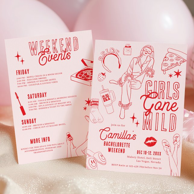 Invitation Week-end de célibataire au spa pour filles décontr (Créateur téléchargé)