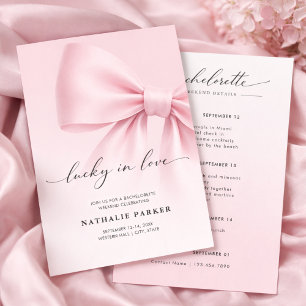 Invitation Week-end de célibataire 'Chanceux en amour' avec é