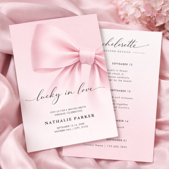 Invitation Week-end de célibataire 'Chanceux en amour' avec é (Créateur téléchargé)